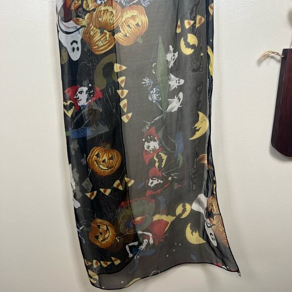 Vintage Halloween Sheer Black Scarf - Picture 7 of 9